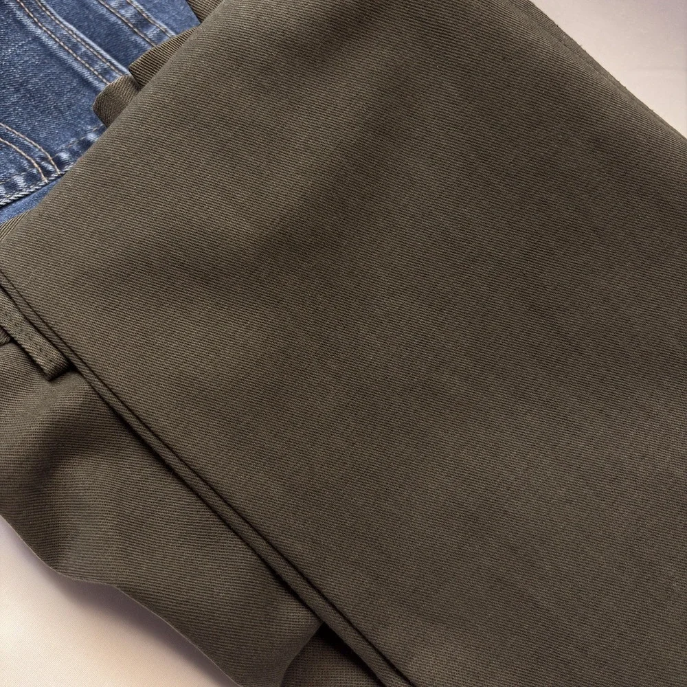 Dockers Pacific Collection Mens Khakis 34 Green Twill Straight Classic Flat 445